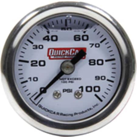 Quickcar Racing Products Quickcar Racing Products QRP611-90100 1.5 in. 100 PSI Liquid Filled Pressure Gauge QRP611-90100